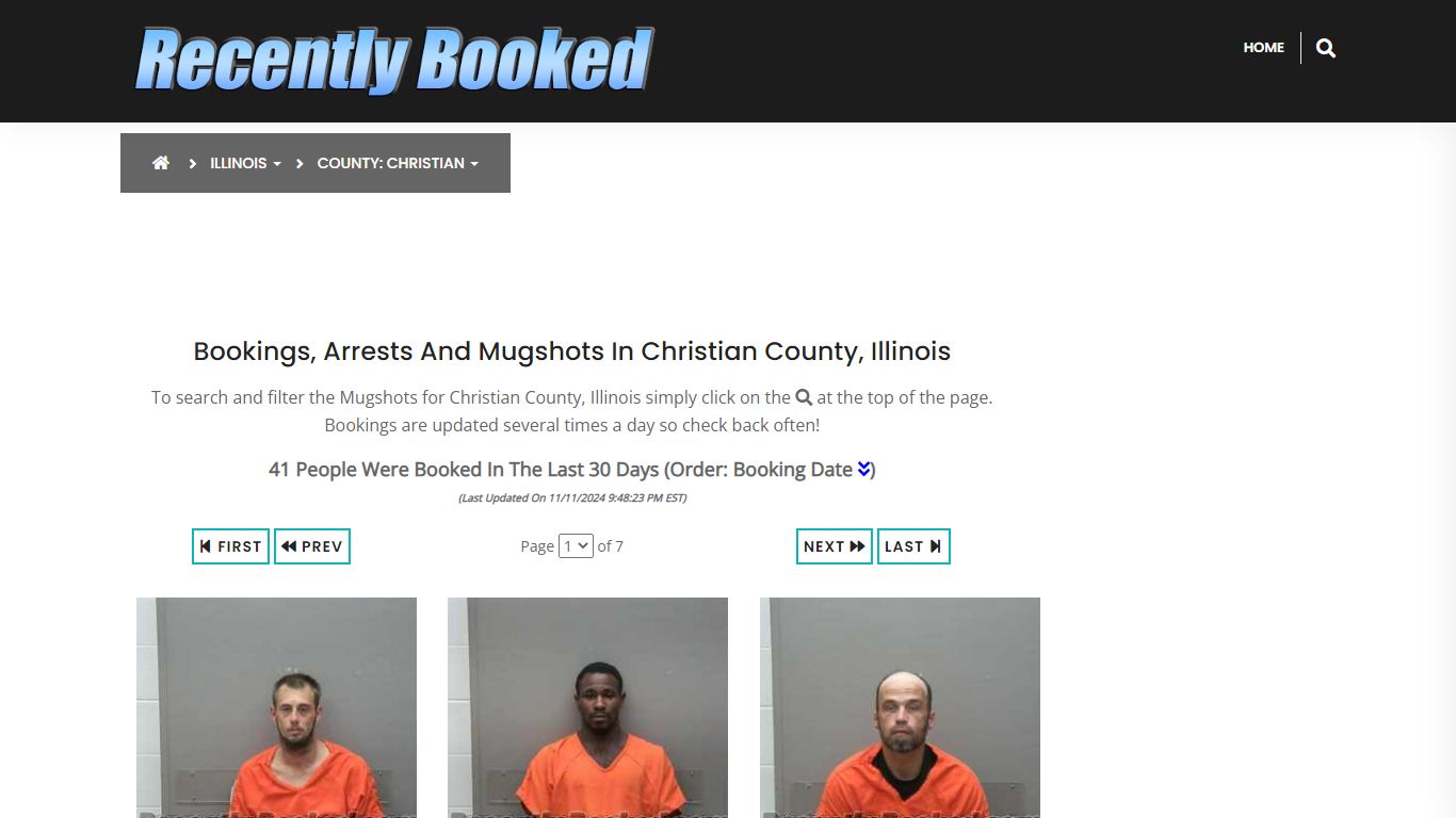 Bookings, Arrests and Mugshots in Christian County, Illinois