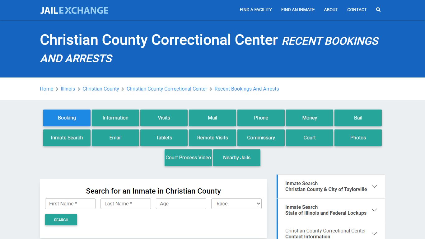 Christian County Correctional Center IL Recent Arrests and Bookings