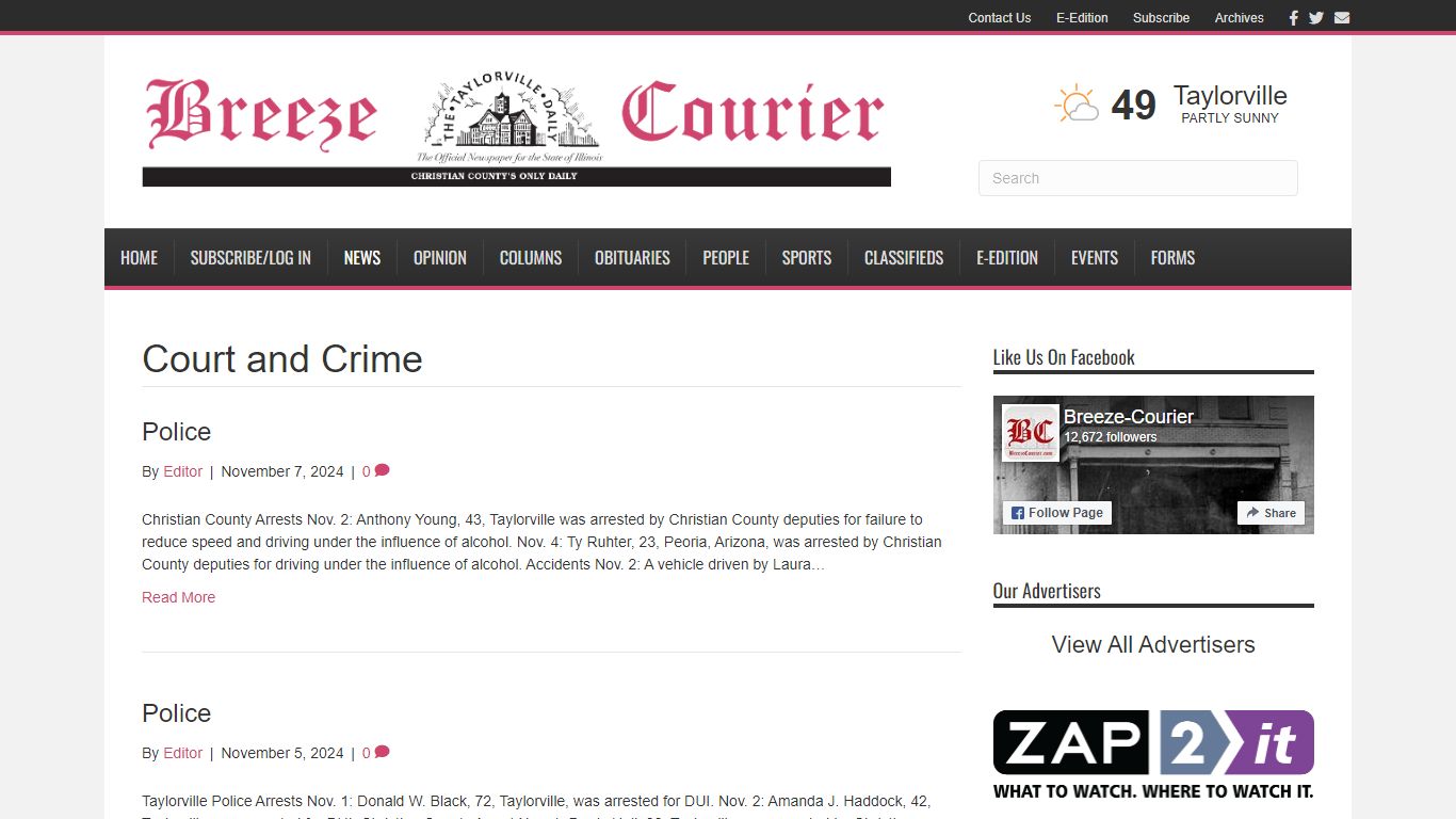 Court and Crime - The Breeze-Courier